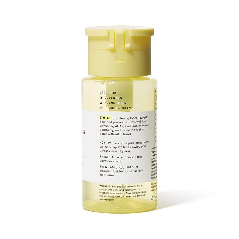 Versed Weekend Glow Daily Brightening AHA Liquid Exfoliant - Exfoliating Treatment with Vitamin C, Azelaic Acid and AHAs - Helps Even Skin Tone and Post Blemish Spots - Vegan (4 fl oz) - Image 2