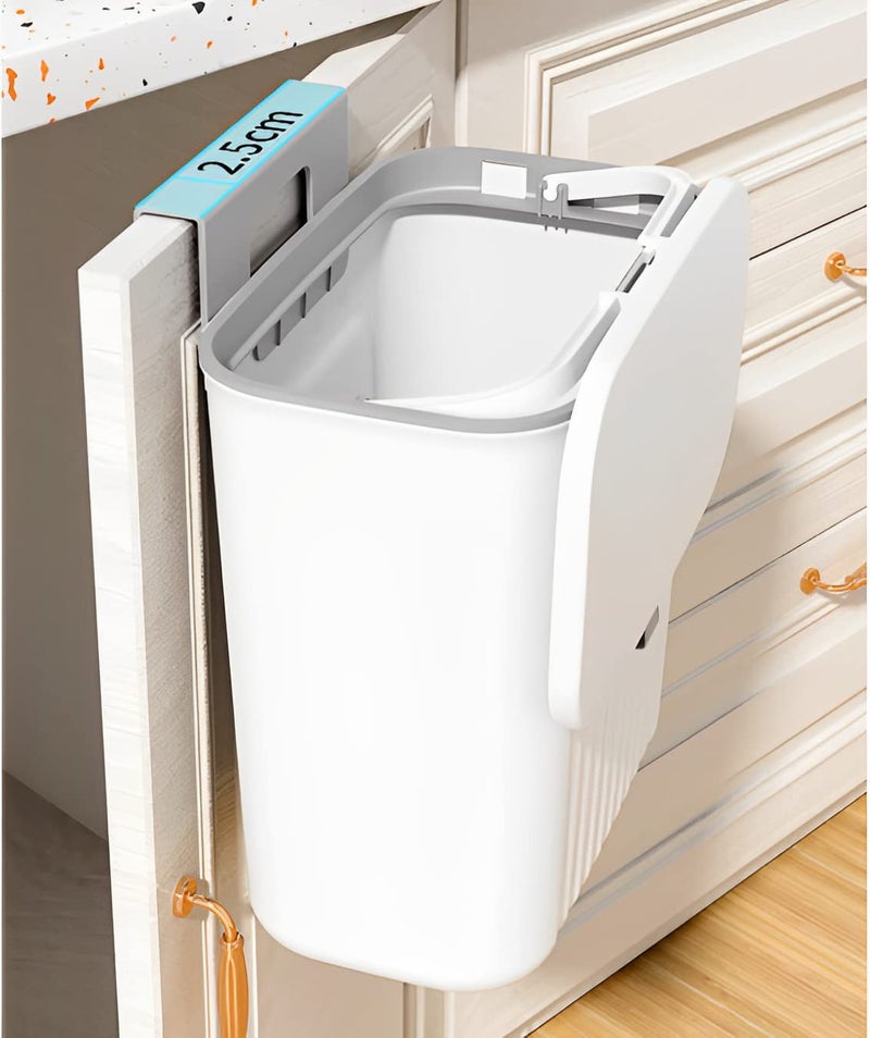 Sooyee 3.2 Gallon Kitchen Compost Bin for Counter Top or Under Sink, Hanging Small Trash Can with Lid for Cupboard/Bathroom/Bedroom/Office/Camping, Mountable Indoor Compost Bucket, Gray - Image 4