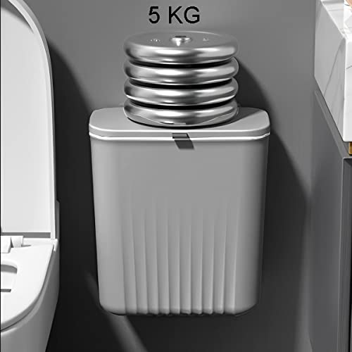 Sooyee 3.2 Gallon Kitchen Compost Bin for Counter Top or Under Sink, Hanging Small Trash Can with Lid for Cupboard/Bathroom/Bedroom/Office/Camping, Mountable Indoor Compost Bucket, Gray - Image 3