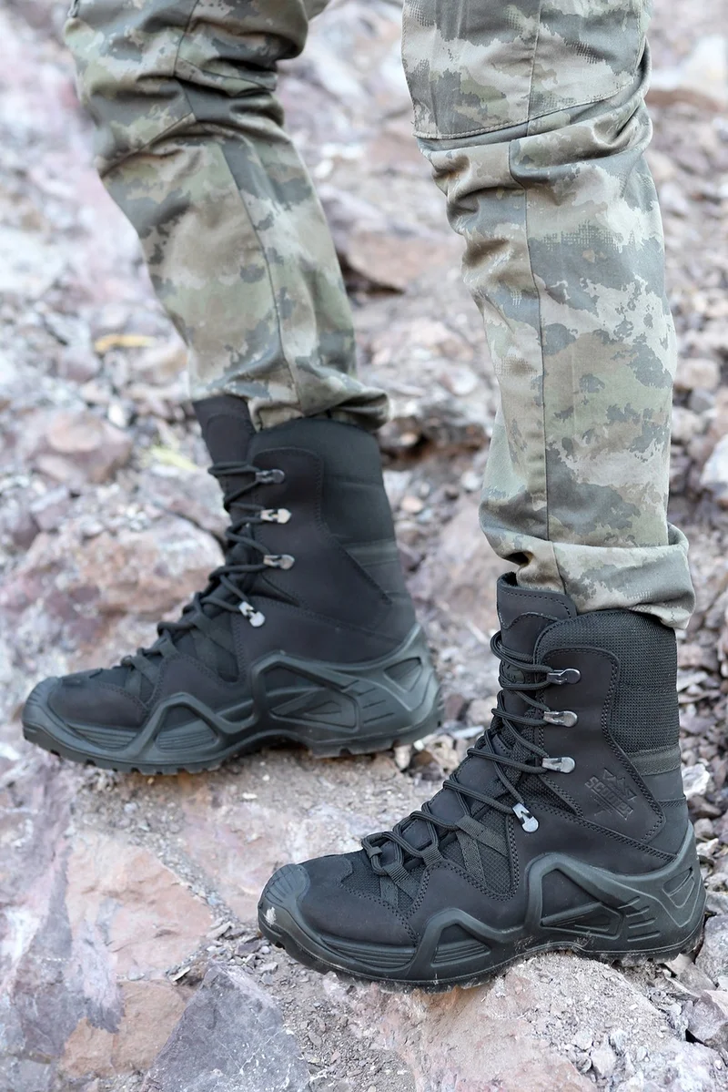 سكوتر P1490 Meridian Waterproof Leather Men's Military Boots Shoes
