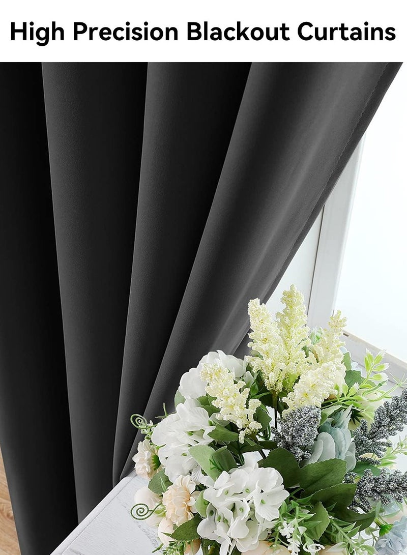 LEOKOR 2 Panels Set Window Coverings Treamtents Drapes Grommet Thermal Darkening Light Blocking Blackout Curtain 100*250CM  - Image 2