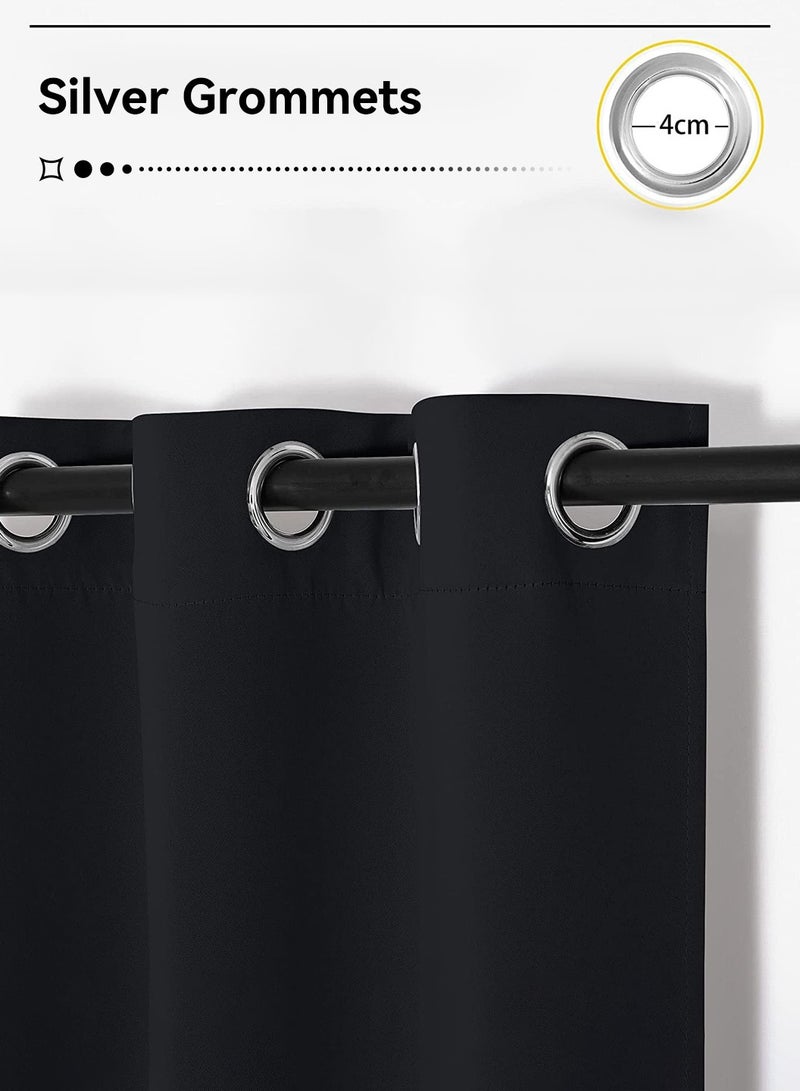 LEOKOR 2 Panels Set Window Coverings Treamtents Drapes Grommet Thermal Darkening Light Blocking Blackout Curtain 100*250CM  - Image 4