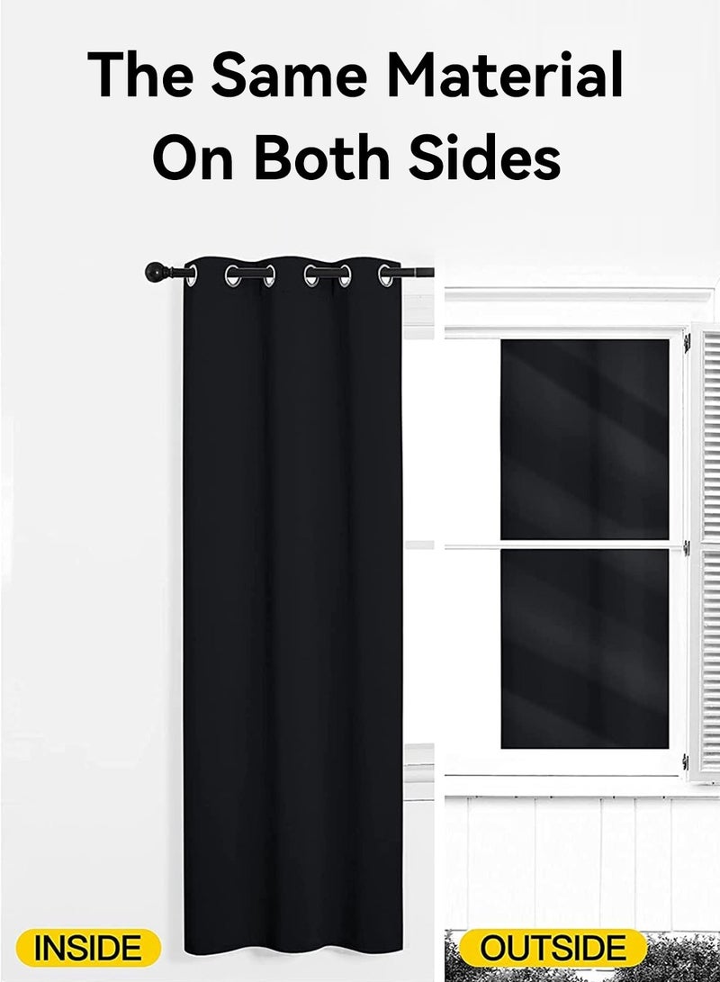 LEOKOR 2 Panels Set Window Coverings Treamtents Drapes Grommet Thermal Darkening Light Blocking Blackout Curtain 100*250CM  - Image 5