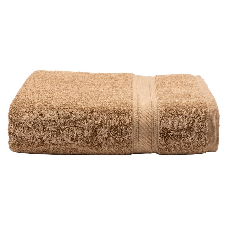 Furnofy 450 GSM Cotton Towels for Bath (70 x 140 cm), Highly Absorbent and Soft Bathroom Towels (Pack of 1 - Beige) - Image 1