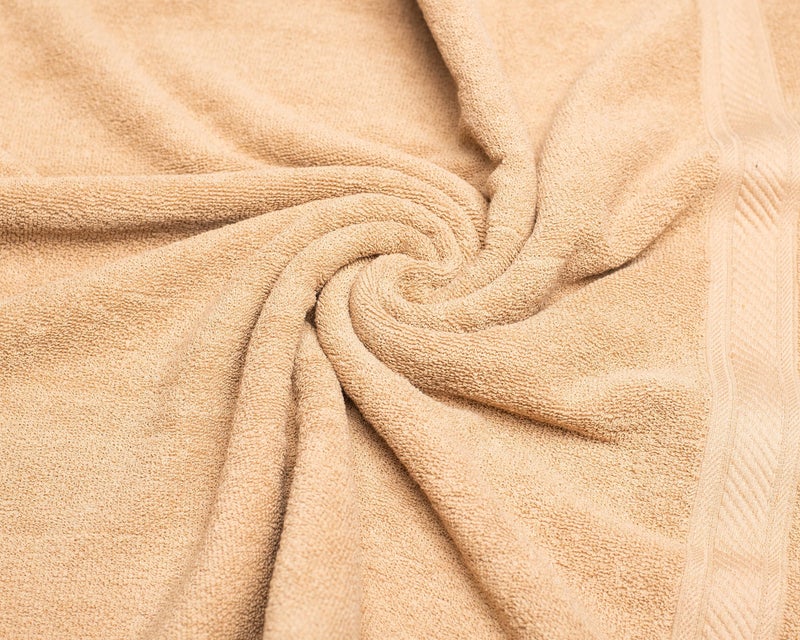 Furnofy 450 GSM Cotton Towels for Bath (70 x 140 cm), Highly Absorbent and Soft Bathroom Towels (Pack of 1 - Beige) - Image 3