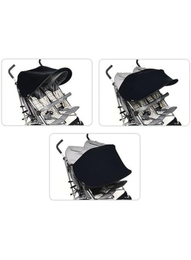 Manito Sun Shade for Twin Stroller Black MSST-35000B - Image 2