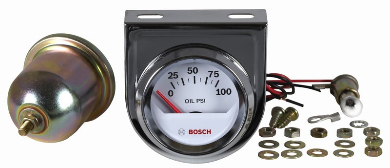 BOSCH Actron Bosch SP0F000041 Style Line 2" Electrical Oil Pressure Gauge (White Dial Face, Chrome Bezel) - Image 2