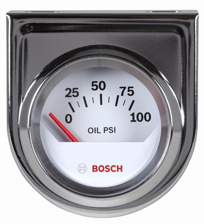 BOSCH Actron Bosch SP0F000041 Style Line 2" Electrical Oil Pressure Gauge (White Dial Face, Chrome Bezel) - Image 4