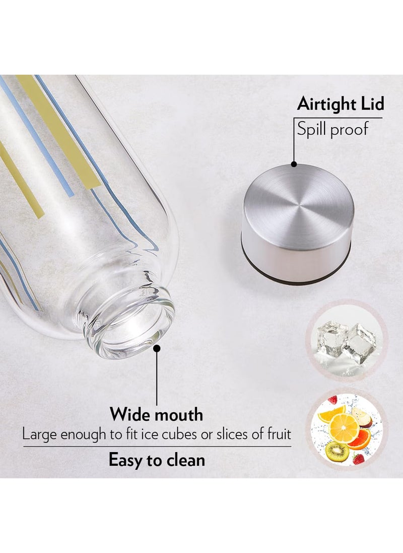 BOROSIL Borosil Artisan Series Sintra 1000 ml Narrow Mouth Glass Bottle with Metal Lid  100 Borosilicate Fridge Safe Leakproof Easy to Carry  Store Water Lassi Juice Smoothies  Dishwasher Safe  - Image 5