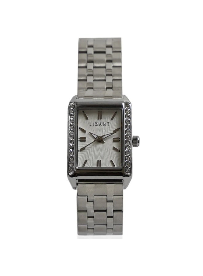 LIGANT Luxury Women's Stainless Steel Watch in Classic Silver - Elegant Modern Design - Rust Resistant Metallic Wristwatch for Events & Daily Wear - Image 1