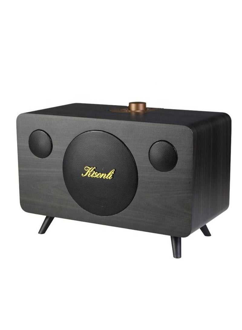 كيسونلي مكبر الصوت بلوتوث من كيسونلي كيسونلي G103 بتصميم كلاسيكي - قدرة 20 واط - صوت قوي وواضح - بطارية 1800 مللي أمبير - حتى 8 ساعات من وقت التشغيل - يدعم بطاقة TF / USB / AUX - أسود - Image 1