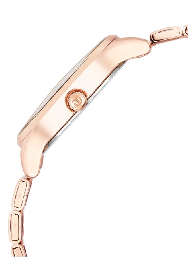 TITAN ساعة تيتان ووركوير التناظرية ذات القرص الأبيض المستدير بحزام من الفولاذ المقاوم للصدأ الوردي للنساء -2649WM01 - Image 3