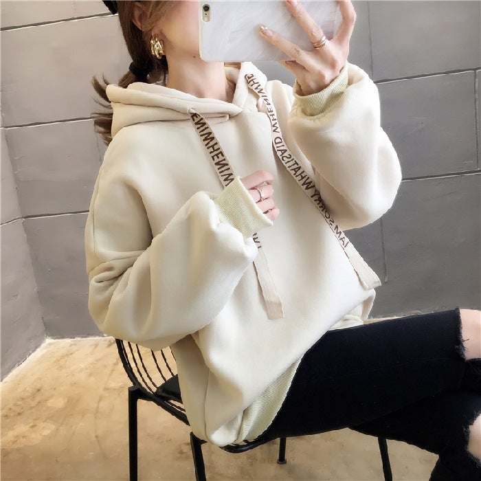 2024 Anti-Pilling Hoodie Autumn Winter Loose Fit Casual Warm Sweatshirt Red - Image 3