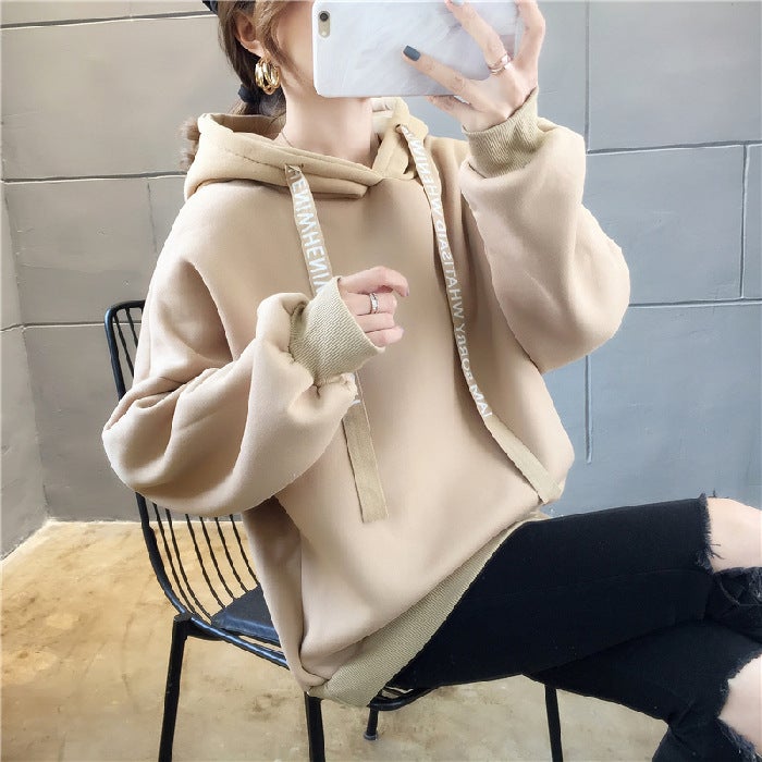 2024 Anti-Pilling Hoodie Autumn Winter Loose Fit Casual Warm Sweatshirt Red - Image 2