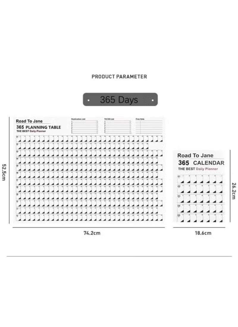 Beauenty 2025 365 Days Calendar Planner Sheet Wall Calendar Yearly Daily Schedule Poster Calendar To Do List Annual Planner for Office Supplies  - Image 3