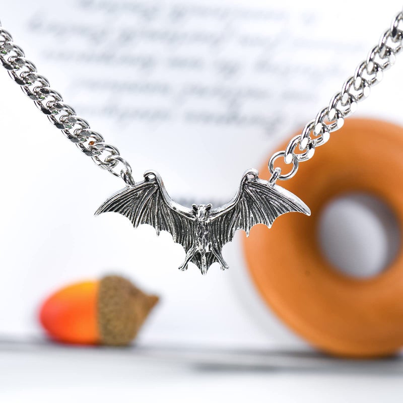 KURTCB Bat Necklace Gothic Punk Cool Heavy Chain Choker Cyber Animal Wing Pendant Necklace for Women Halloween Jewelry - Image 3