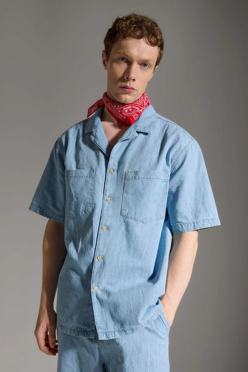 Defacto Relax Fit Cotton Short Sleeve Shirt