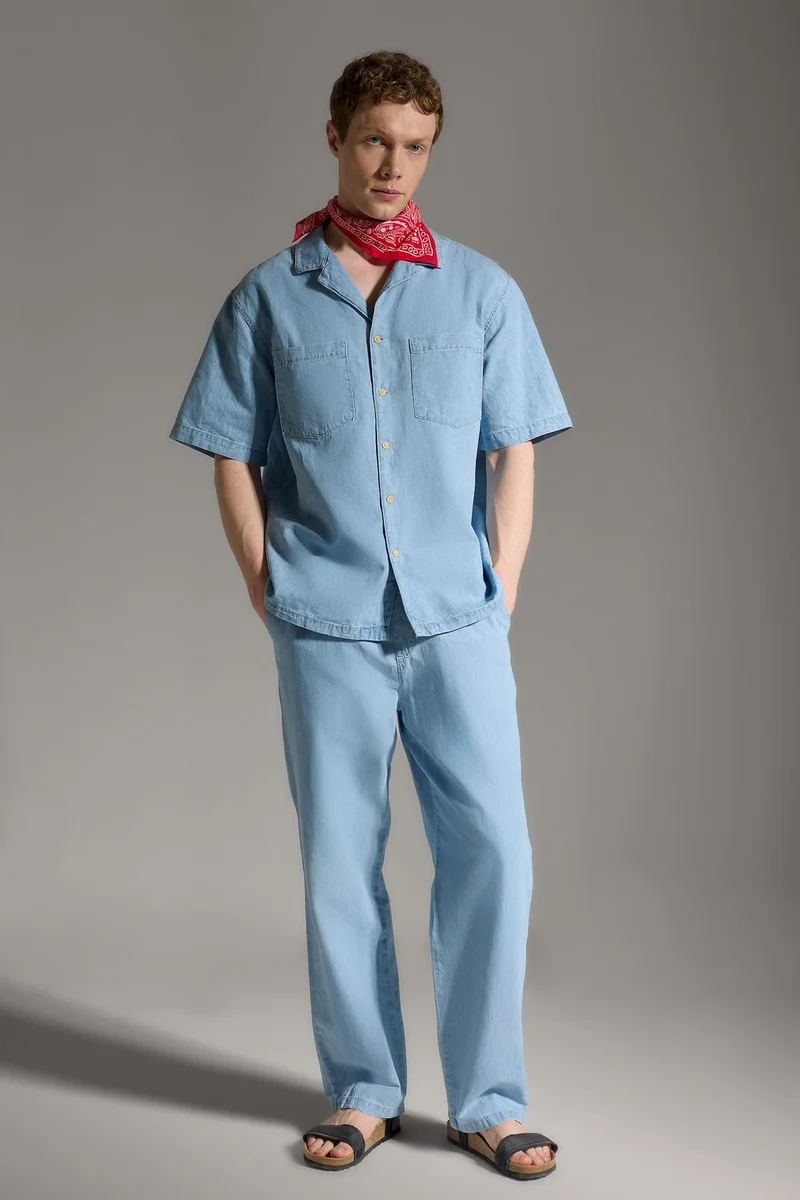 Defacto Relax Fit Cotton Short Sleeve Shirt