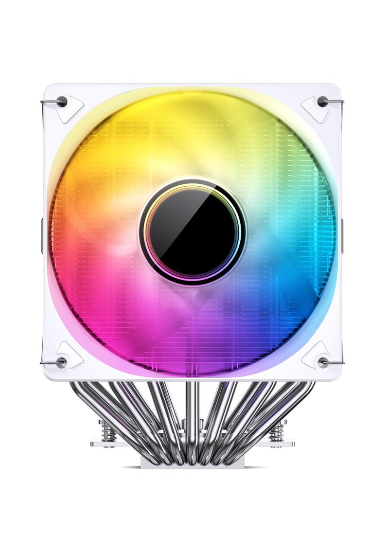 Generic CR-3000ARGB White CPU Cooler, 120mm Dual-Fan Dual-Tower, 7 High Efficiency Composite Anti-gravity Heatpipe, Support for AM5/Intel LGA 1700, Illusion topper with ARGB,No Blocking of the Memory  - Image 4