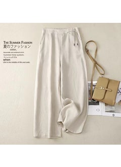 Artistic Cotton Linen Wide-Leg Pants Can #817 apricot
