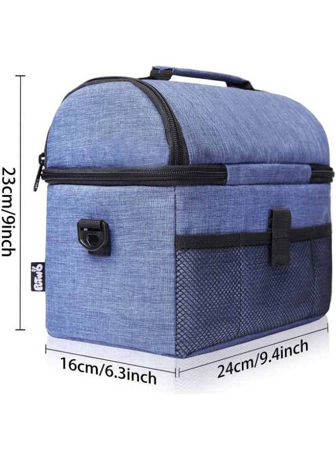 بو تو حقيبة غداء معزولة ومضادة للماء أزرق جينز 24 x 22 x 16سم - Image 2