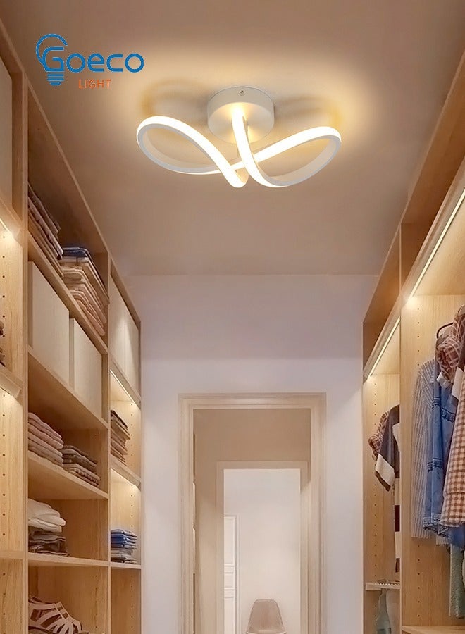 Goeco Modern LED Ceiling Lights, 20W 2500Lm Curved Ceiling Light Fixture, 3000K Warm White Ceiling Light Fixture for Living Room Bedroom Kitchen Dining Room - Image 1