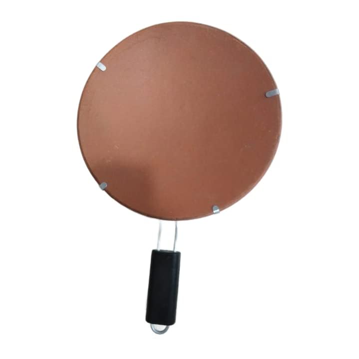 Clay Handicraft Handmade Mitti Terracotta Clay Tawa Tawa with Handle for Cooking Roti Chapati Dosa Clay Tawa for Traditional Taste Dosa Pack of 2  - Image 1