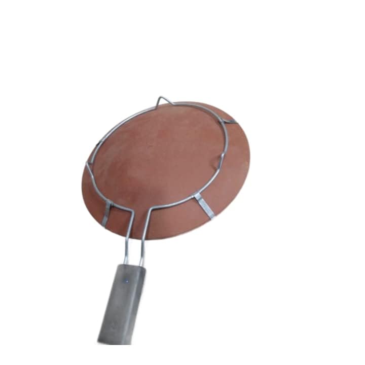 Clay Handicraft Handmade Mitti Terracotta Clay Tawa Tawa with Handle for Cooking Roti Chapati Dosa Clay Tawa for Traditional Taste Dosa Pack of 2  - Image 2