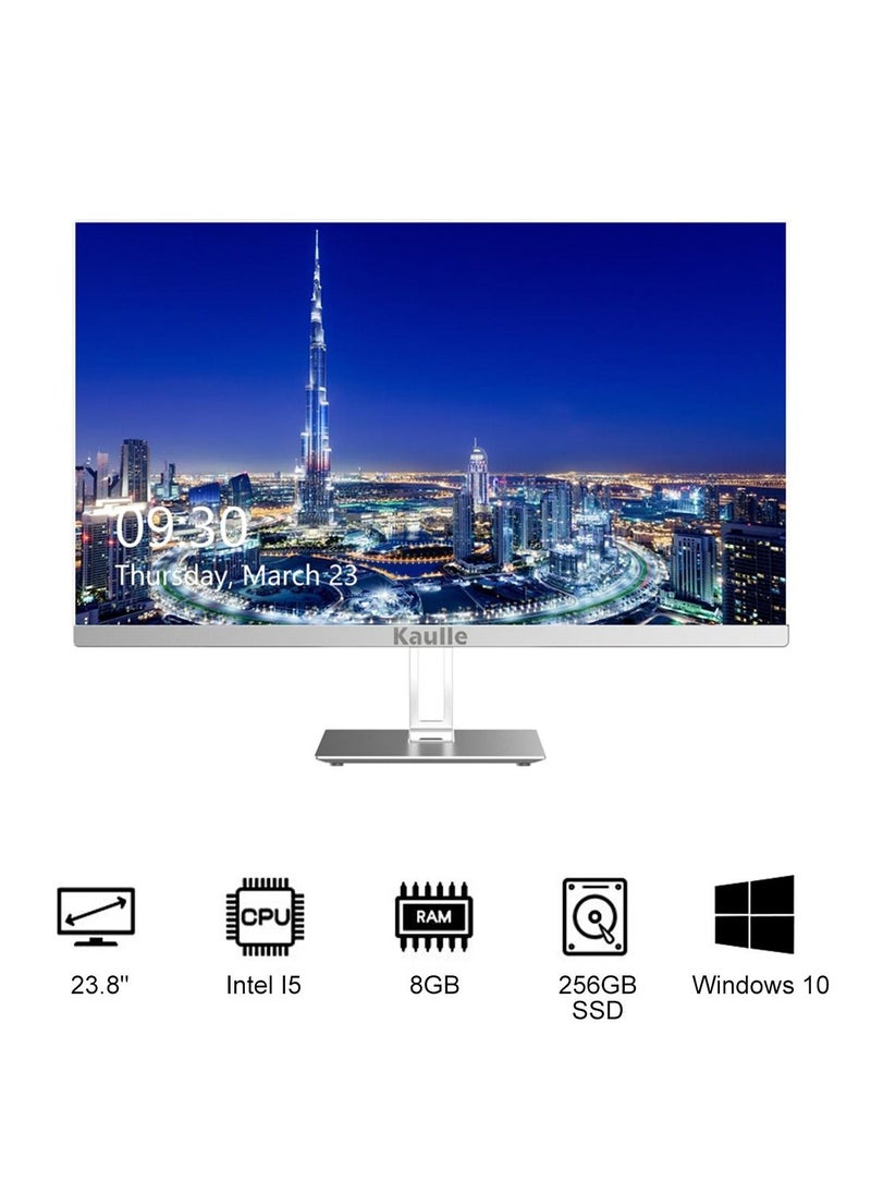 Kaulle - All In One Desktop 23.8 Inch All In One PC,Intel Core I5 3320M Processor,8 GB Ram,256 GB SSD,With Keyboard And Mouse,Windows 10 Pro All In One Desktop Computer White KLC238B5 - Image 1