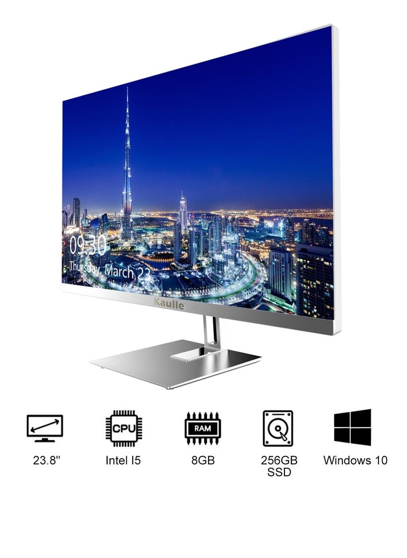 Kaulle - All In One Desktop 23.8 Inch All In One PC,Intel Core I5 3320M Processor,8 GB Ram,256 GB SSD,With Keyboard And Mouse,Windows 10 Pro All In One Desktop Computer White KLC238B5 - Image 1