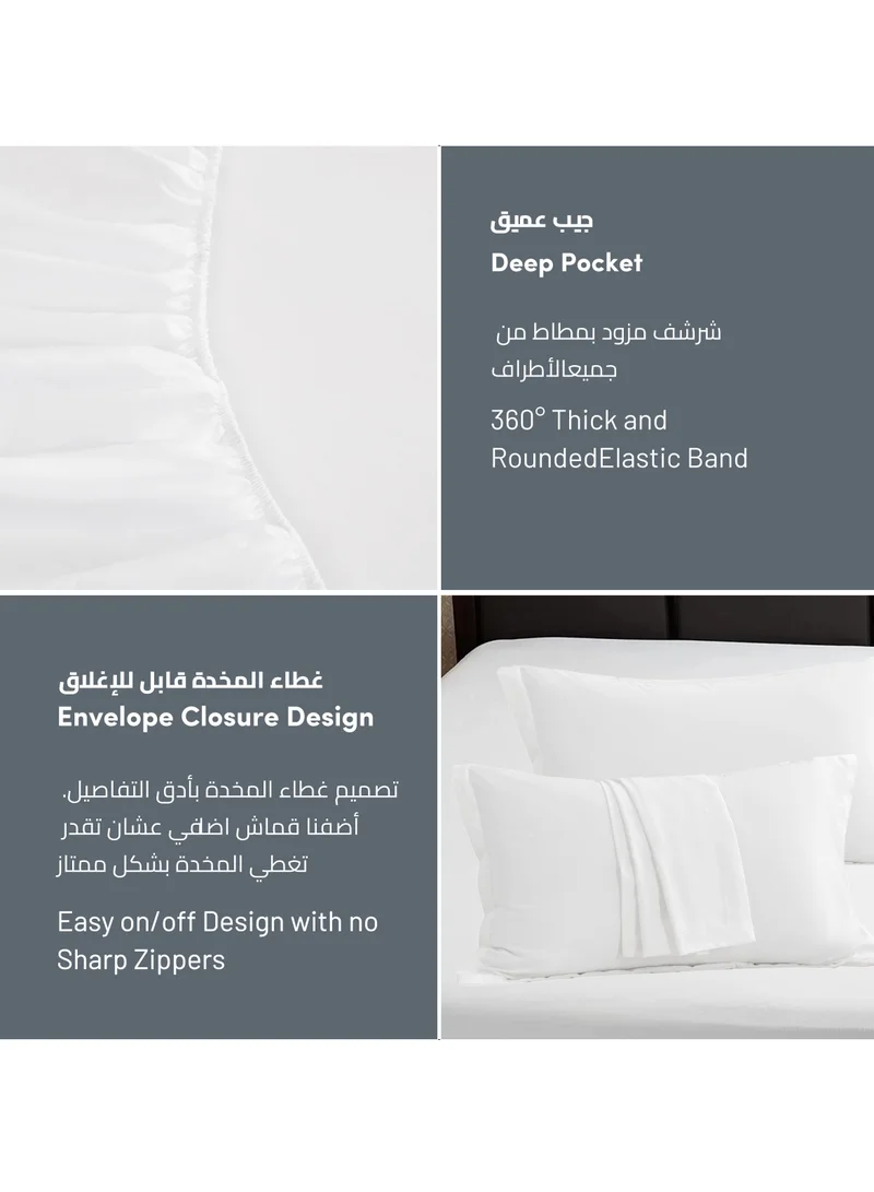 Donetella Bedding Fitted Sheet - Fits 90x190 Cm Bed For Single Bed 2 Pcs (1 Fitted Sheet and 1 Pillowcase) - 30 Cm Deep Pocket - Solid Bed Sheet