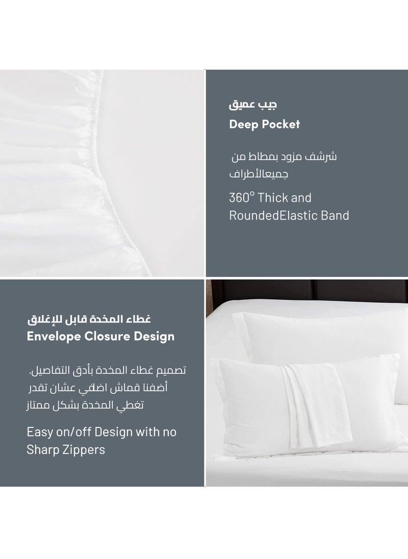 Donetella - Bedding Fitted Sheet - Fits 90x190 Cm Bed For Single Bed 2 Pcs (1 Fitted Sheet and 1 Pillowcase) - 30 Cm Deep Pocket - Solid Bed Sheet - Image 1