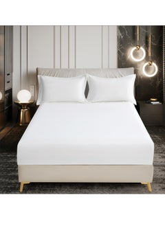 Donetella Bedding Fitted Sheet - Fits 90x190 Cm Bed For Single Bed 2 Pcs (1 Fitted Sheet and 1 Pillowcase) - 30 Cm Deep Pocket - Solid Bed Sheet  - Image 1