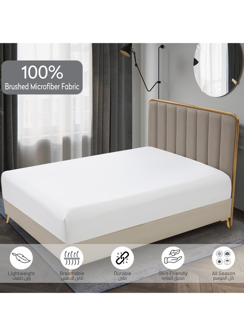 Donetella - Bedding Fitted Sheet - Fits 90x190 Cm Bed For Single Bed 2 Pcs (1 Fitted Sheet and 1 Pillowcase) - 30 Cm Deep Pocket - Solid Bed Sheet - Image 1