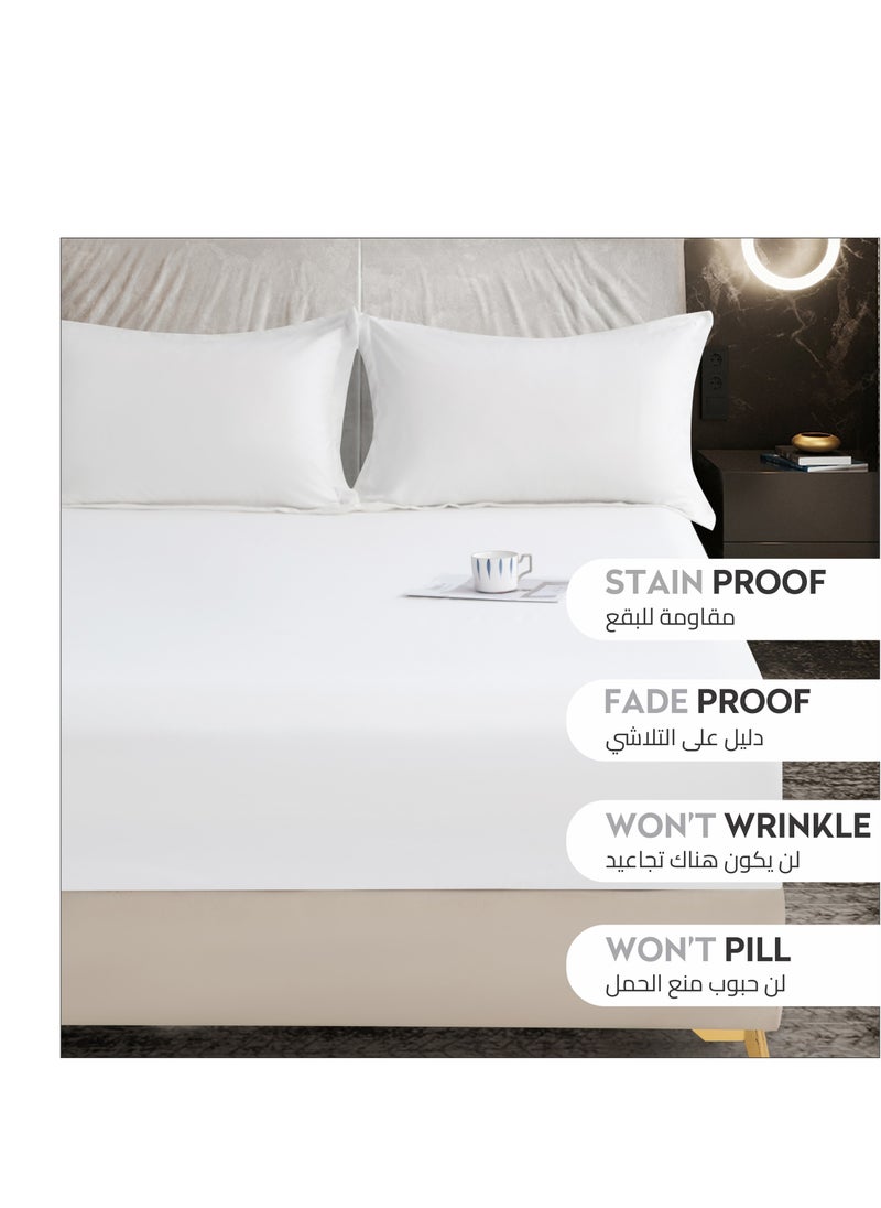 Donetella - Bedding Fitted Sheet - Fits 90x190 Cm Bed For Single Bed 2 Pcs (1 Fitted Sheet and 1 Pillowcase) - 30 Cm Deep Pocket - Solid Bed Sheet - Image 1