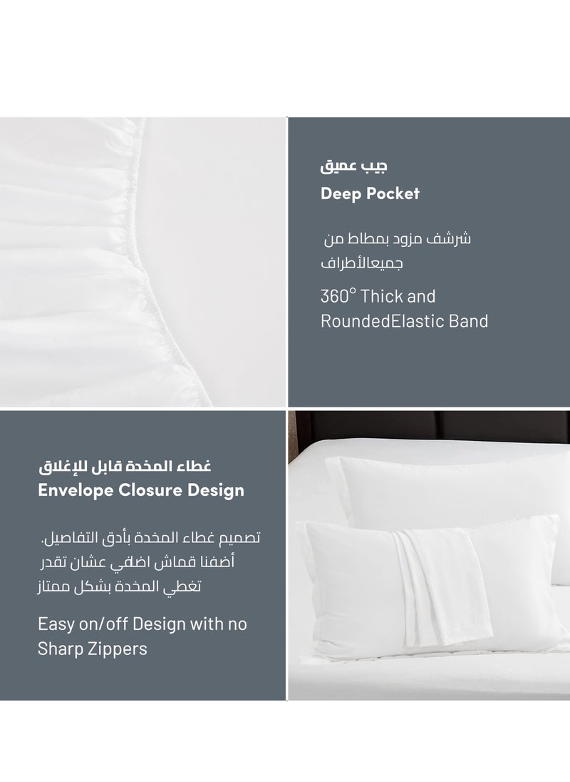 Donetella - Bedding Fitted Sheet - Fits 90x190 Cm Bed For Single Bed 2 Pcs (1 Fitted Sheet and 1 Pillowcase) - 30 Cm Deep Pocket - Solid Bed Sheet - Image 1