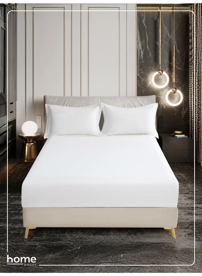 Donetella Bedding Fitted Sheet - Fits 90x200 Cm Bed For Single Bed 2 Pcs (1 Fitted Sheet and 1 Pillowcase) - 30 Cm Deep Pocket - Solid Bed Sheet