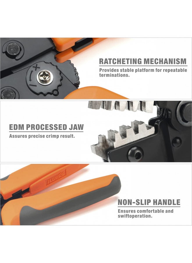 iCrimp SN-2549 Ratcheting Wire Crimping Tools for JST ZH 1.5mm, PH 2.0mm, XH 2.5mm, VH 3.96mm, JWPS 4.0mm Pitch, Dupont 2.54mm Pitch Open Barrel Terminals, AWG28-18 (0.08-1.0mm²)