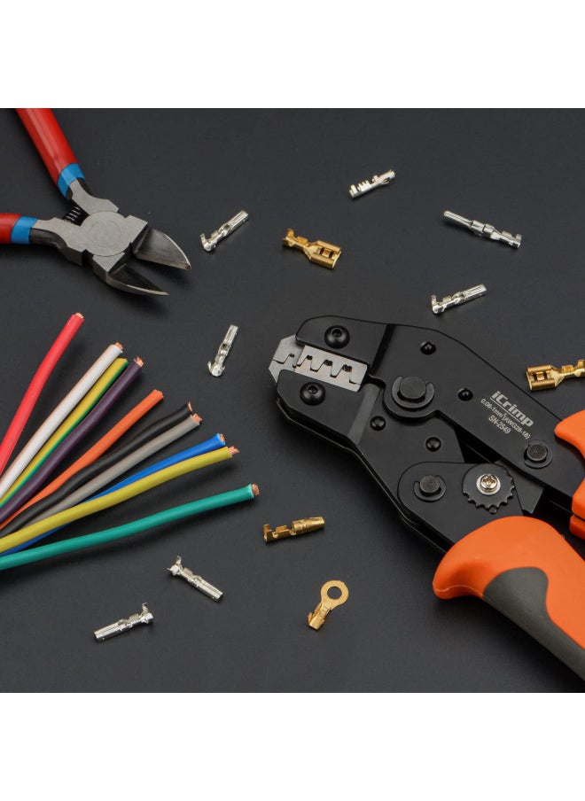 iCrimp SN-2549 Ratcheting Wire Crimping Tools for JST ZH 1.5mm, PH 2.0mm, XH 2.5mm, VH 3.96mm, JWPS 4.0mm Pitch, Dupont 2.54mm Pitch Open Barrel Terminals, AWG28-18 (0.08-1.0mm²)
