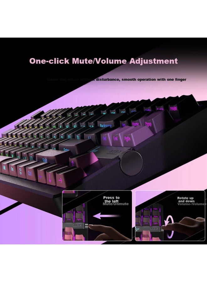 Hp Gt87 Mechanical Keyboard, Wireless Wired Bluetooth Tri-Mode Gasket Customized Keyboard, E-Sports Gaming Office Computer Side-Engraved High-Value For Men And Women, Blackberry Pink Jade Switch - Image 3