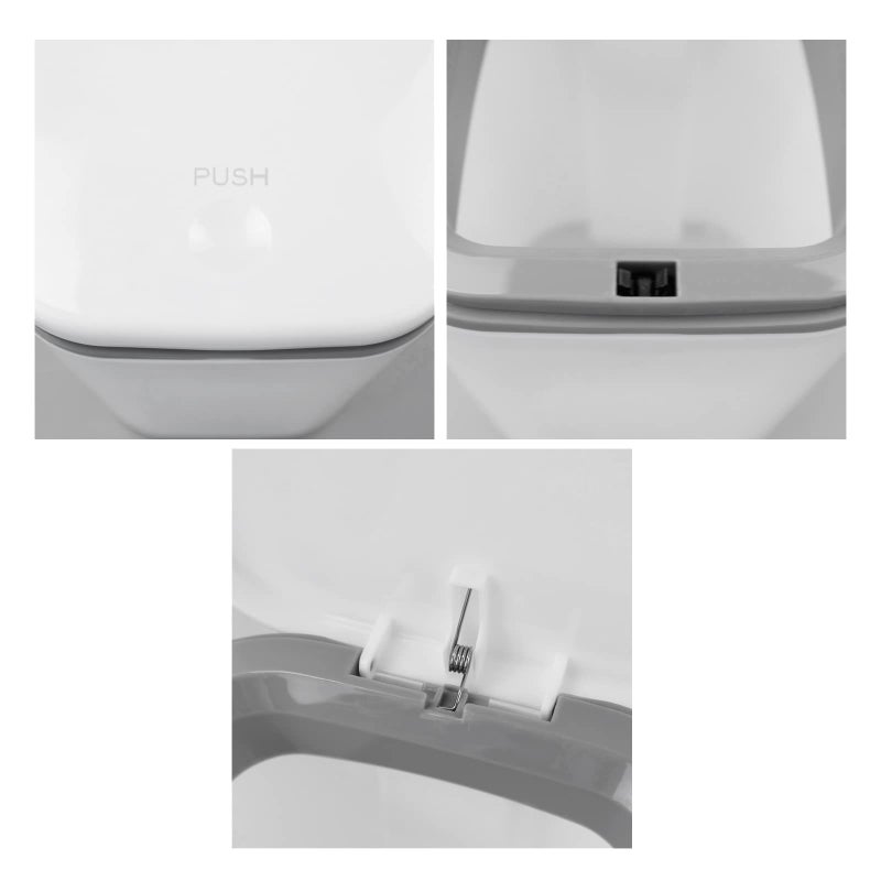 Begale 0.5 Gallon White Tiny Plastic Desktop Garbage Can, Mini Trash Can with Lid, F - Image 3