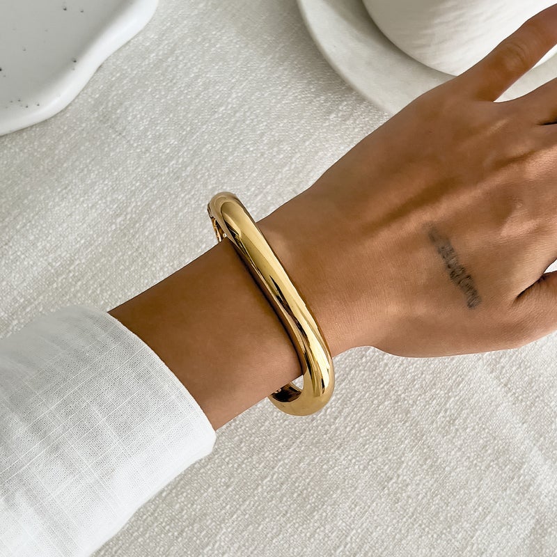 SHIXIN European and American Cross-Border Jewelry: Ins Style Exaggerated Metal Glossy Bracelet with Water Drop Design - Image 1