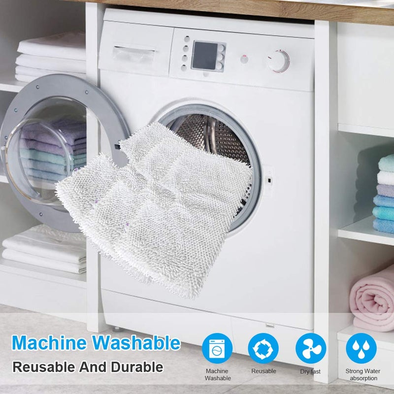 Fushing 3Pcs Steam Mop Pads, Washable Microfiber Cleaning Steamer Replacement Pads for Shark Steam Mop S3501 S3601 S2902 S3901 S3550 S3601D S3801 S3801CO SE450 S2901 - Image 4