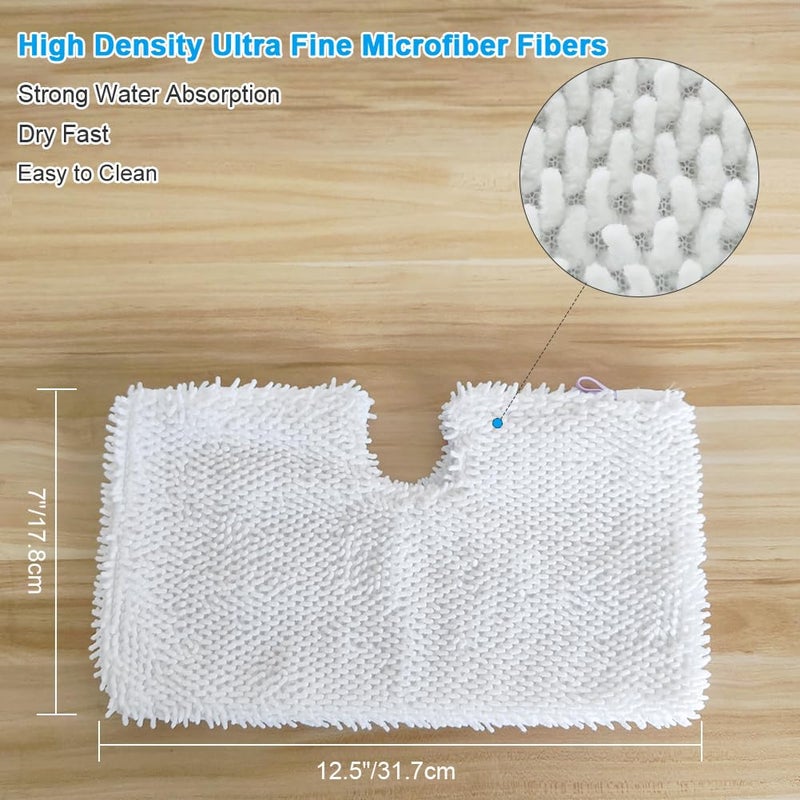 Fushing 3Pcs Steam Mop Pads, Washable Microfiber Cleaning Steamer Replacement Pads for Shark Steam Mop S3501 S3601 S2902 S3901 S3550 S3601D S3801 S3801CO SE450 S2901 - Image 2