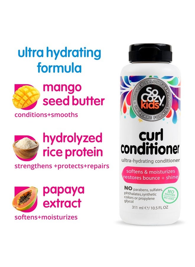 SO COZY SoCozy Curl Conditioner | For Kids Hair | Softens, Restores Bounce and Shine | No Parabens, Sulfates, Synthetic Colors or Dyes, Sweet-Crème, 10.5 Fl Oz  - Image 3