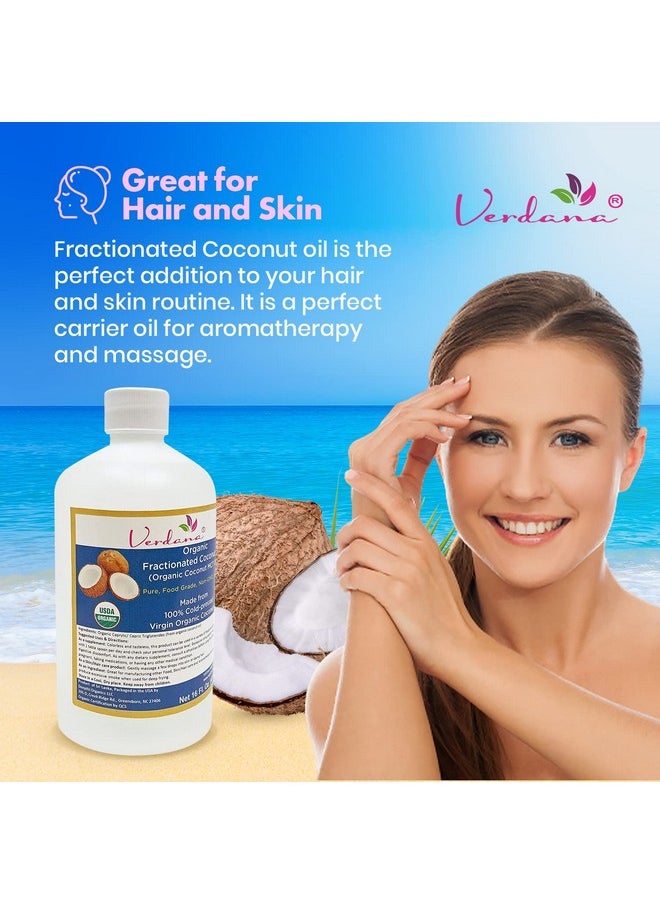 verdana - Usda Certified Organic Coconut Mct Oil Fractionated Coconut Oil 100% Pure With No Palm Kernel Used Kosher Food Grade Vegan Non Gmo Great For Keto And Paleo Diets 16 Fl Oz - Image 1