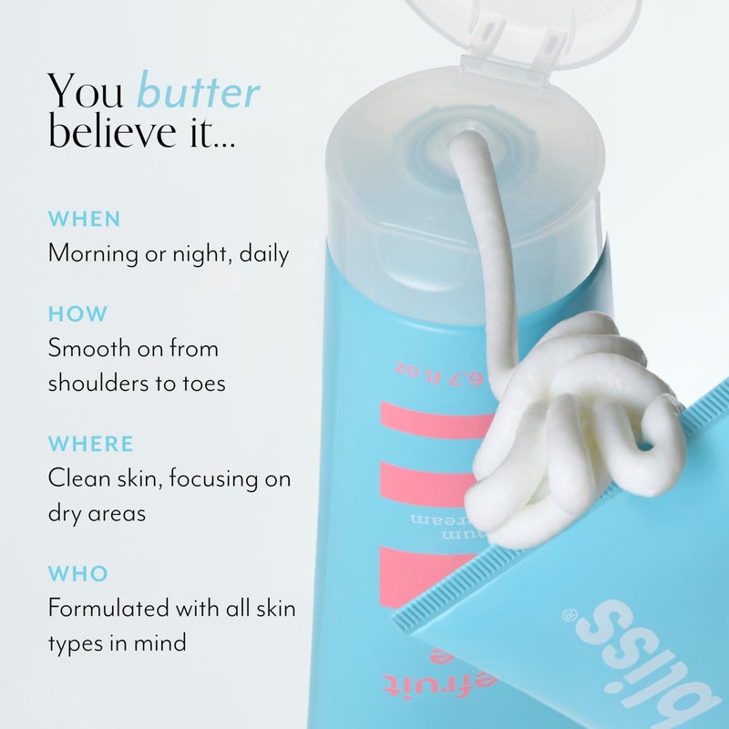 Bliss Body Butter - Grapefruit and Aloe - Maximum Moisture Cream - 6.7 Fl Oz - Body Lotion for Dry Skin - Long-Lasting Moisturizer for Women & Men - Vegan and Cruelty-Free - Image 5