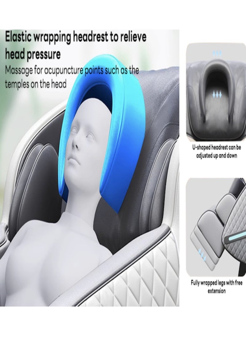 Generic - Ozone Massage Chair | Multi-Function Shiatsu Full Body Electric Massage Chair SL Track Zero Gravity and Musical Function For Your Loved Ones and For Gift (5 Years Warranty) (White) - Image 1
