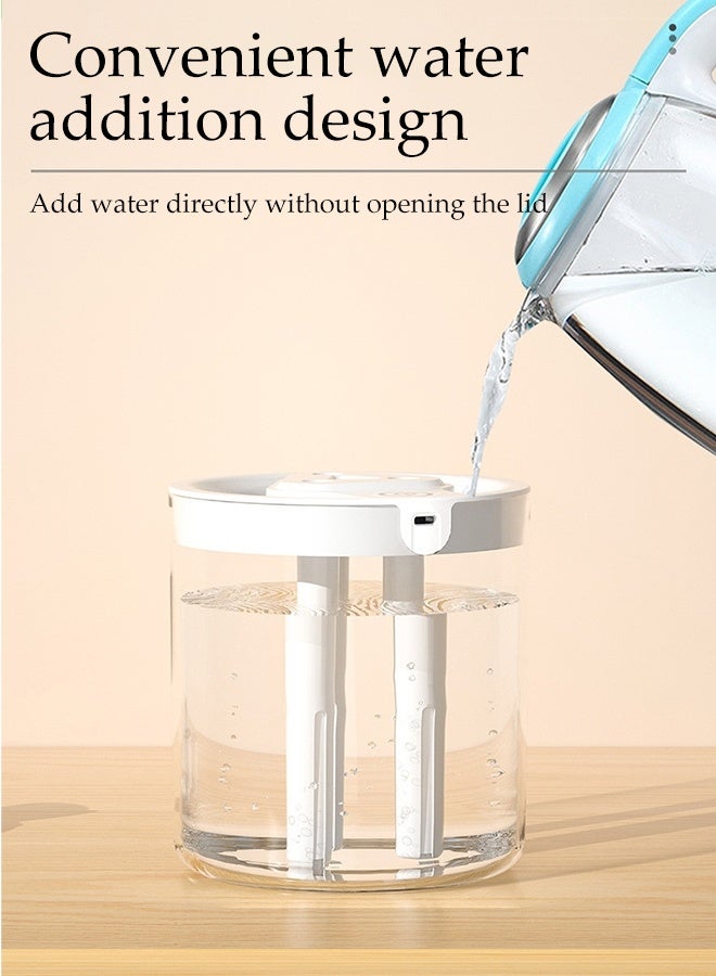 DUNISO 1.5L Large Capacity Rechargeable Humidifier 3 Spray Type-C Mute Ultrasonic Humidifier Essential Oil Diffuser LED Light Bedroom Air Humidifie Cool Mist Top Fill Desktop Home Ultra-Silent Humidifier for Home, Office, Baby - Image 4