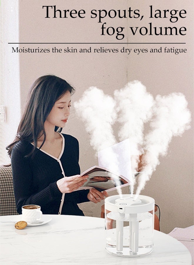 DUNISO 1.5L Large Capacity Rechargeable Humidifier 3 Spray Type-C Mute Ultrasonic Humidifier Essential Oil Diffuser LED Light Bedroom Air Humidifie Cool Mist Top Fill Desktop Home Ultra-Silent Humidifier for Home, Office, Baby - Image 3